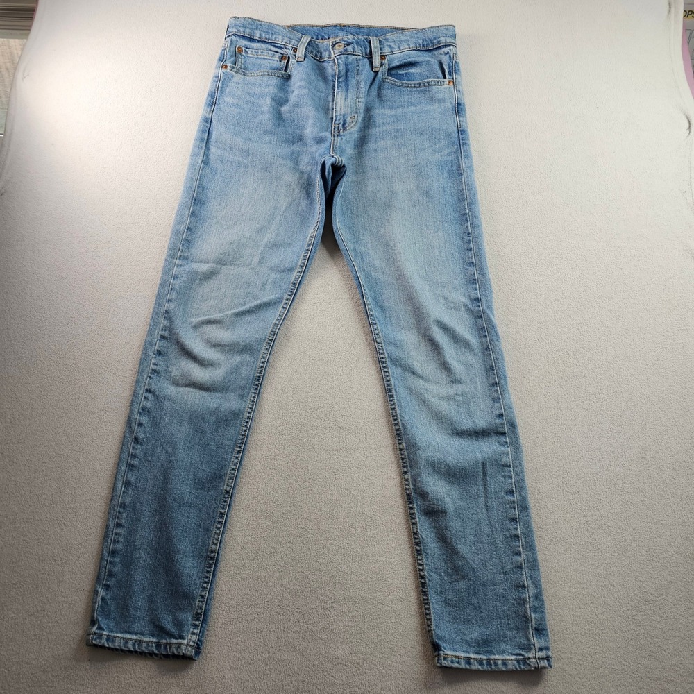 Levi Strauss & Co 512 Slim Taper Denim Jeans Men's Sz 33W Blue Cotton Light Wash